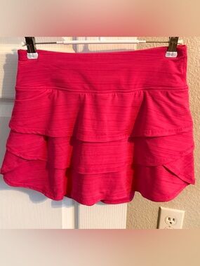 Ideology Bright Pink Tiered Ruffle Golf Skirt